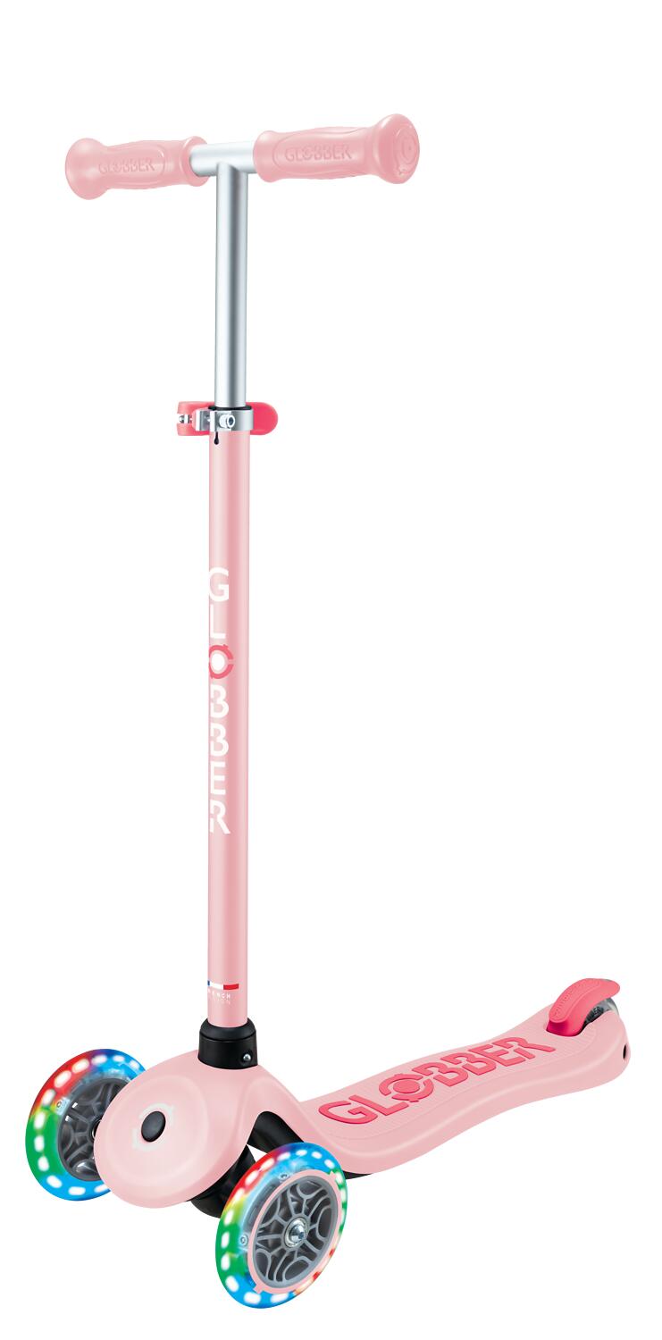 GLOBBER PRIMO PLUS LIGHTS pastellrosa, mit Leuchtrollen 3/8