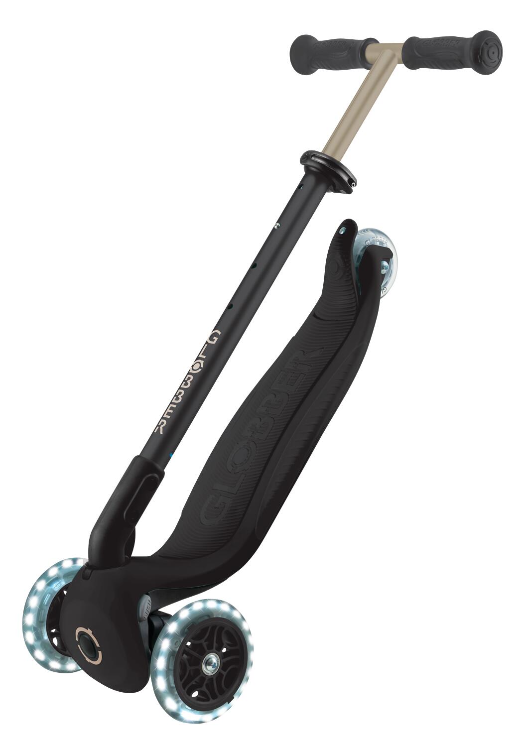 GLOBBER GO-UP DELUXE LIGHTS schwarz, mit Leuchtrollen 4/8