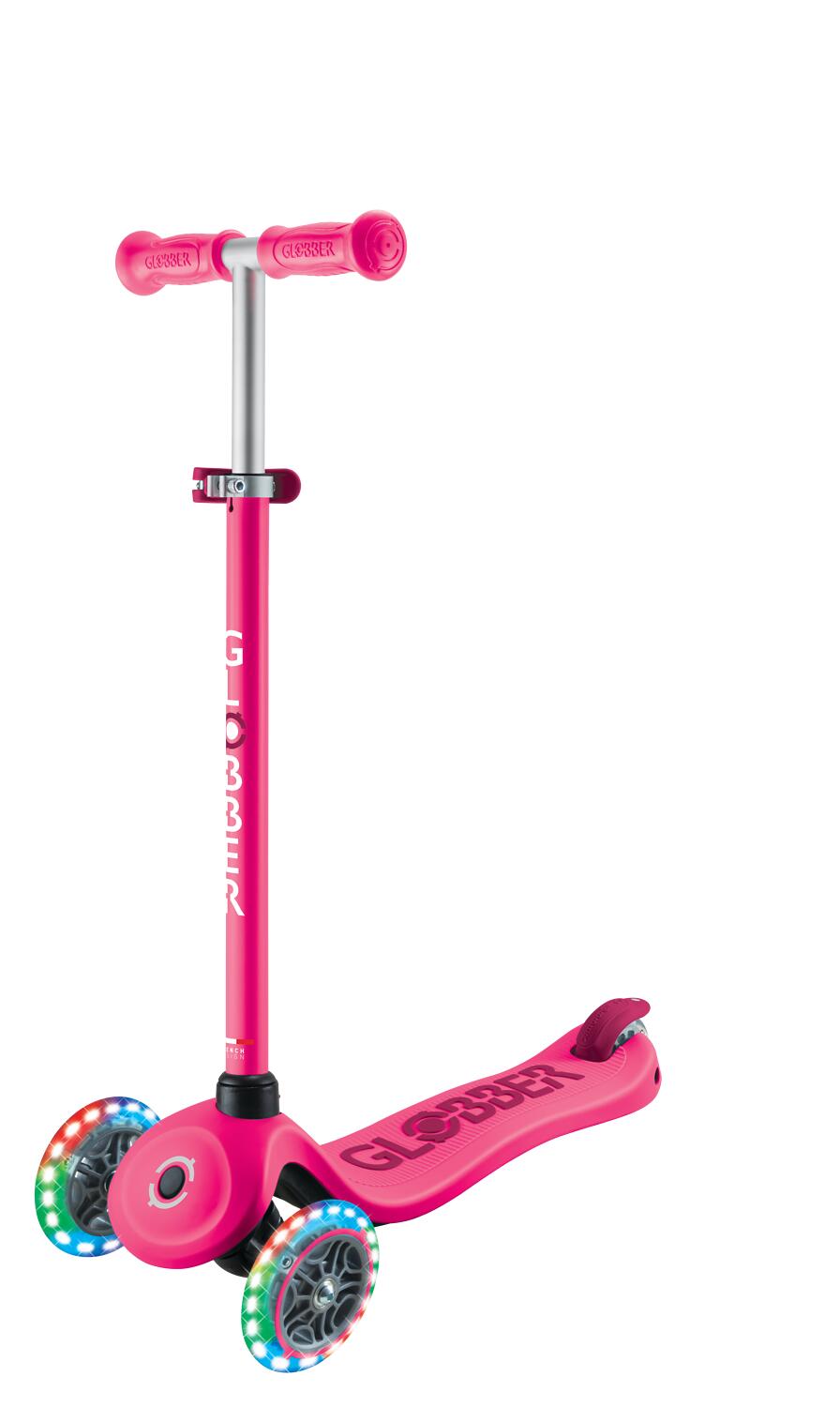 GLOBBER GO-UP SPORTY LIGHTS 360 fuchsia pink, mit Leuchtrollen 3/8
