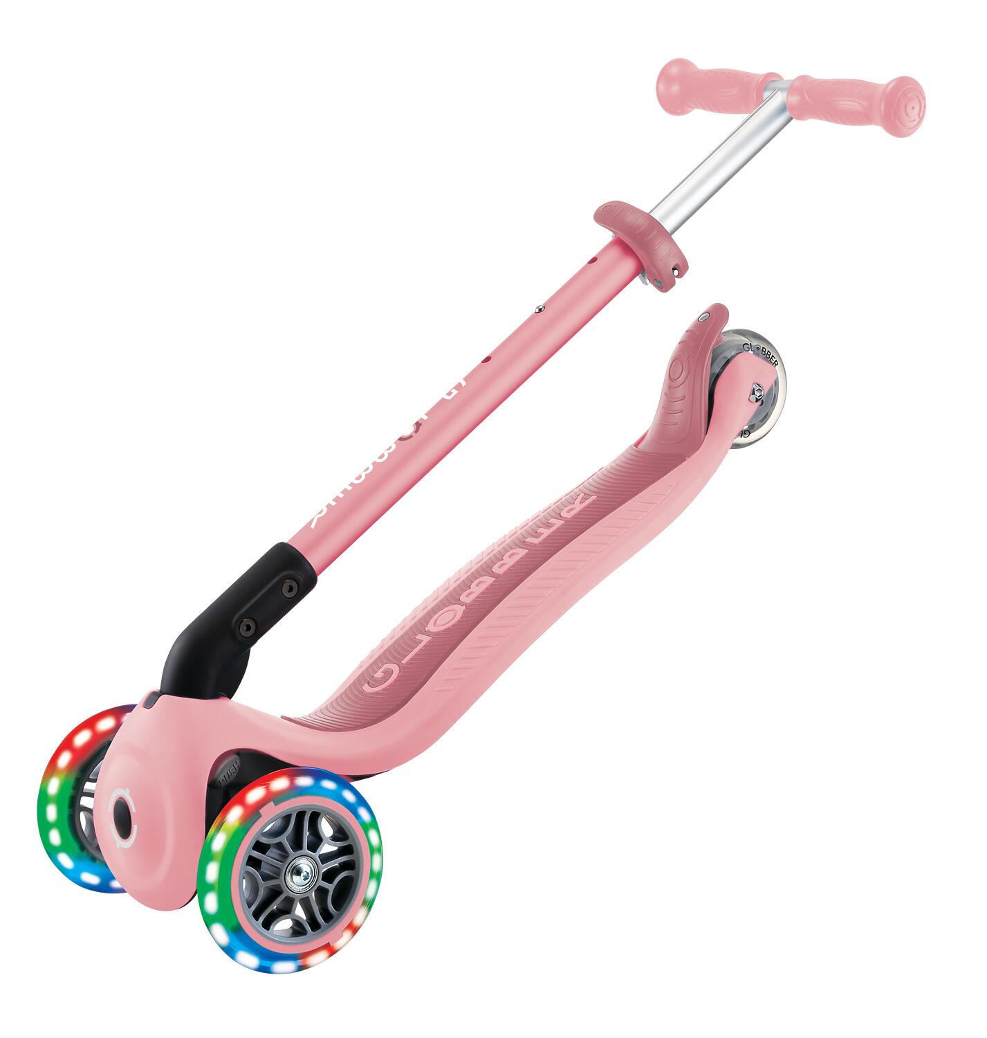 GLOBBER PRIMO FOLDABLE LIGHTS pastellrosa, mit Leuchtrollen 3/8