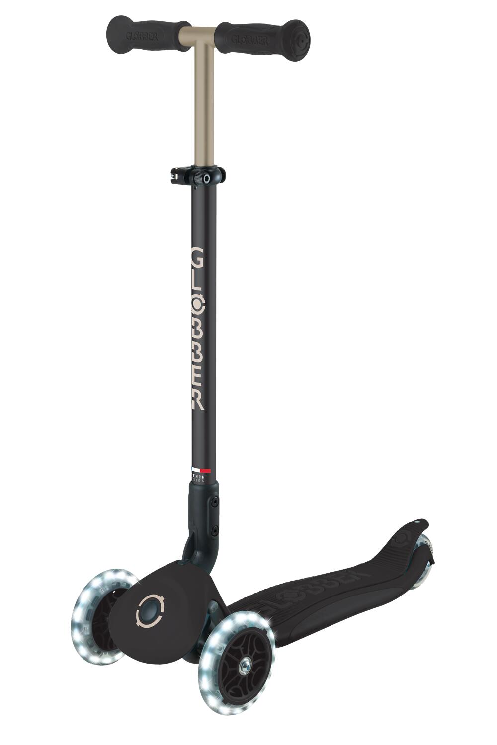 GLOBBER GO-UP DELUXE LIGHTS schwarz, mit Leuchtrollen 3/8