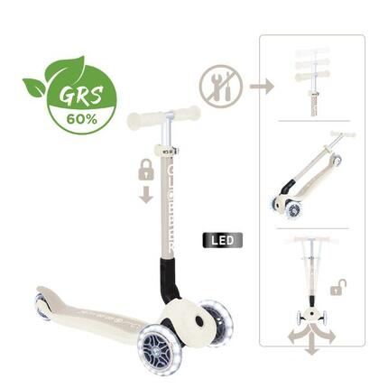 Trottinette 3 roues JUNIOR FOLDABLE LIGHTS ECOLOGIC - Rose Berry