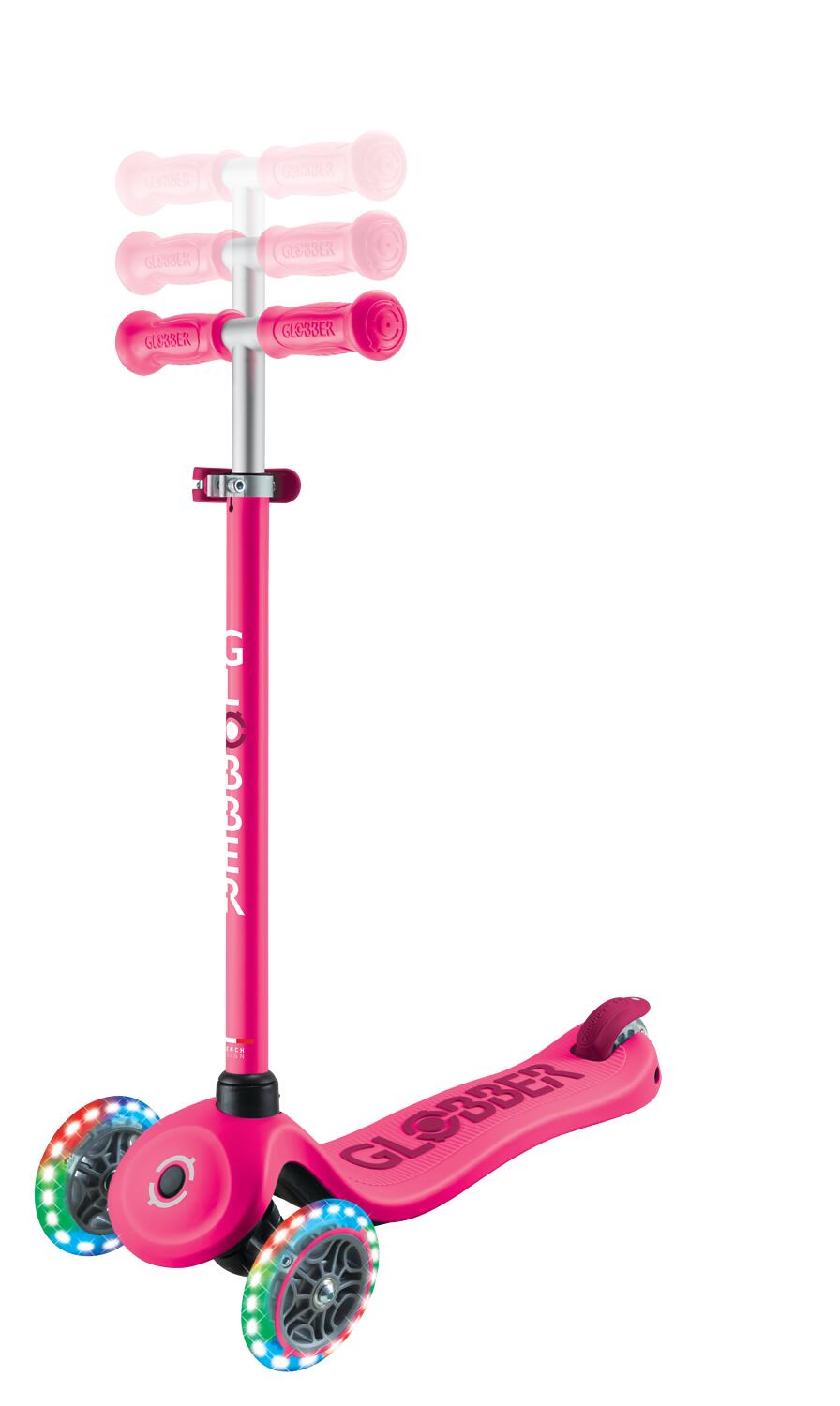 GLOBBER GO-UP SPORTY LIGHTS 360 fuchsia pink, mit Leuchtrollen 5/8