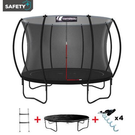 Trampoline Springcare 305cm + Échelle + Housse de protection + Kit d'ancrage