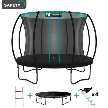 Trampoline Spring 305cm + Échelle + Housse de protection + Kit d'ancrage