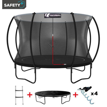Trampoline Springcare 366cm + Échelle + Housse de protection + Kit d'ancrage