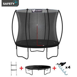 Trampoline Springcare 244cm + Échelle + Housse de protection + Kit d'ancrage