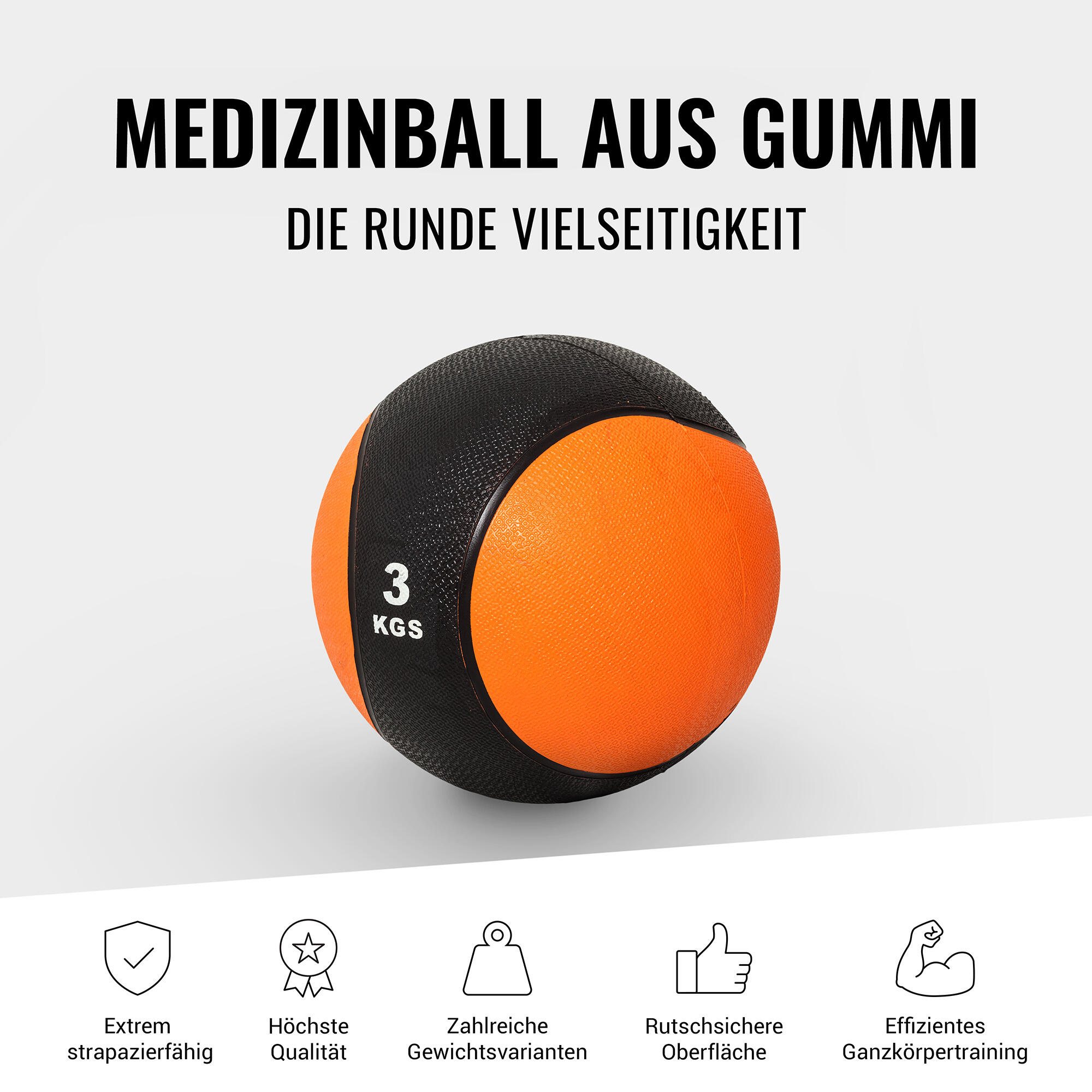 Balón Medicinal Gorilla Sports Naranja/Negro 2/7