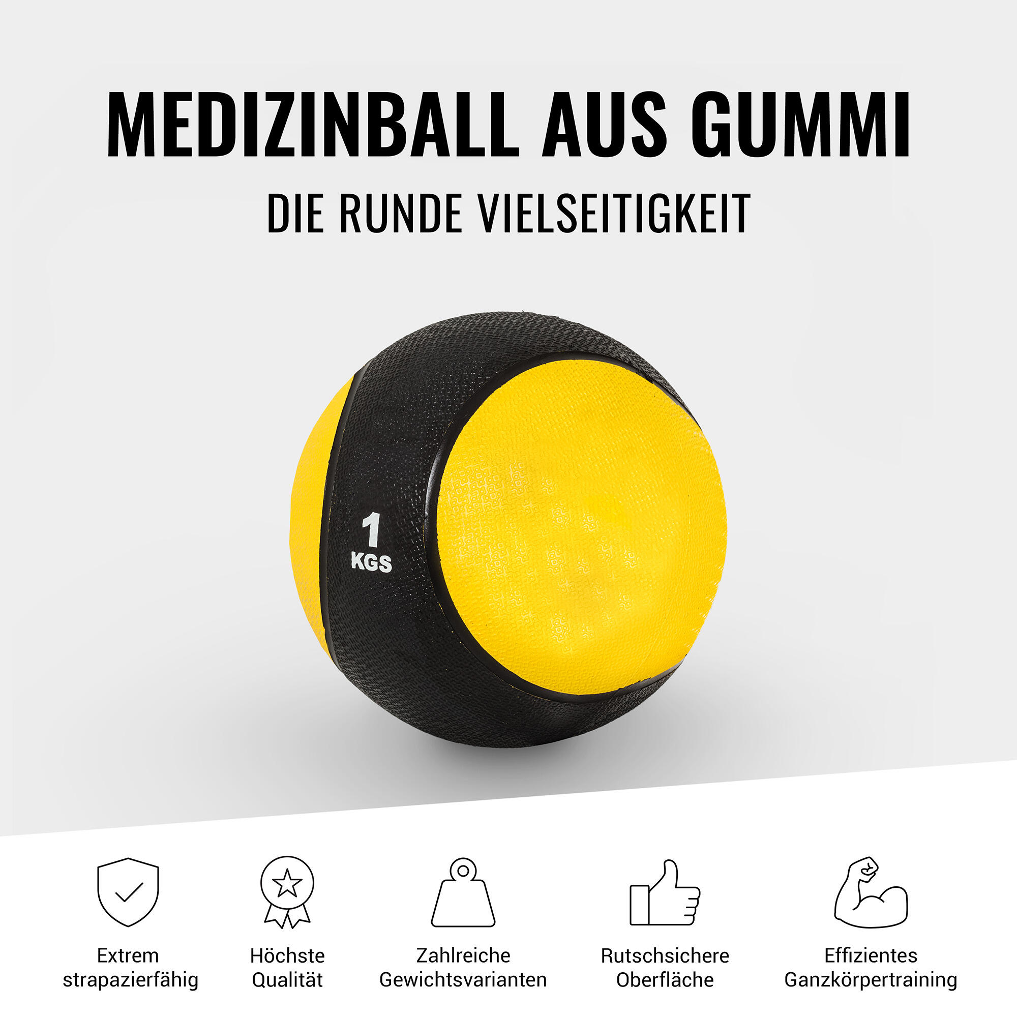 MEDECINE BALL CAOUTCHOUC LOT DE 3 (1, 2 et 3KG) | MUSCULATION ET COSS TRAINING 2/7