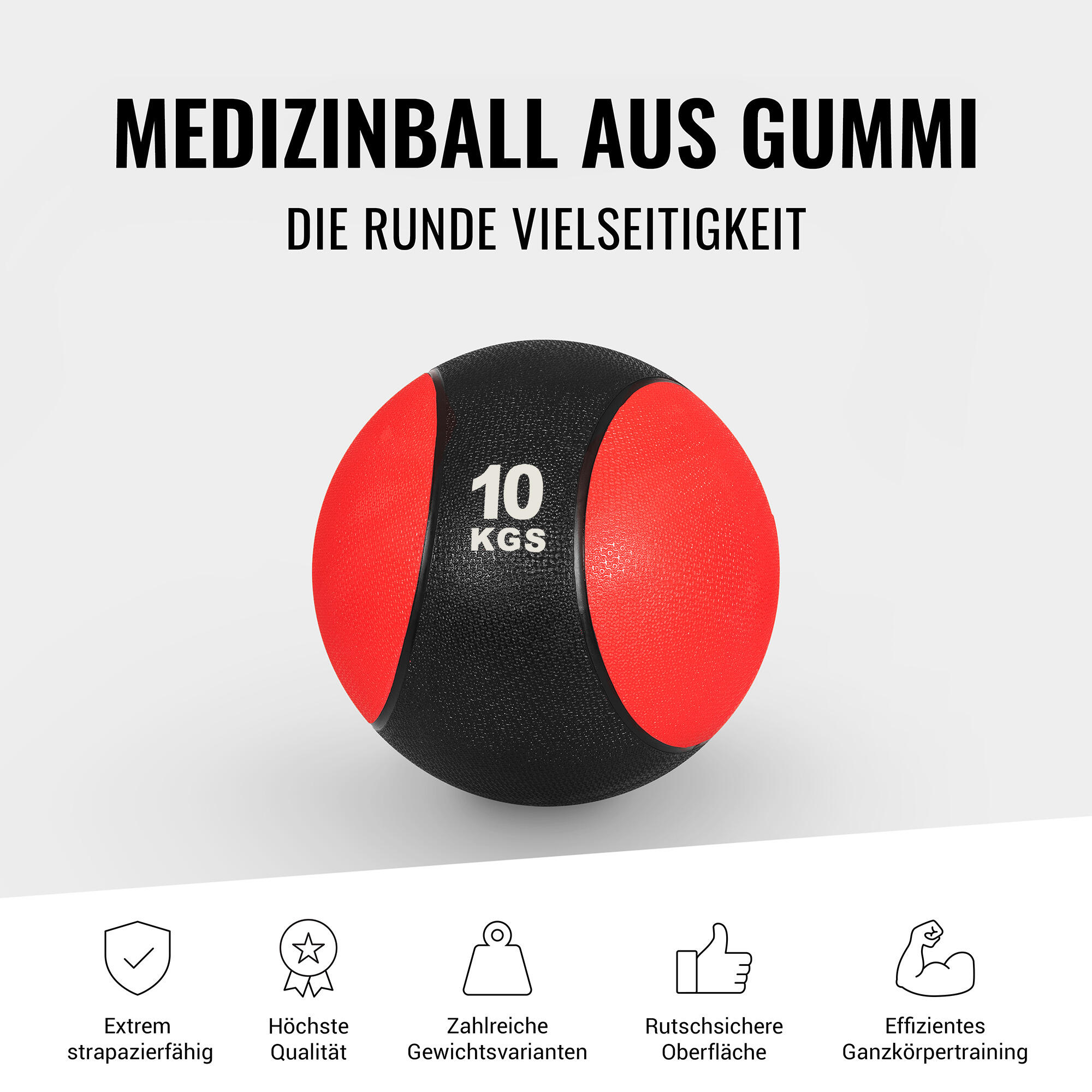 MEDECINE BALL CAOUTCHOUC | MUSCULATION ET COSS TRAINING | AU CHOIX DE 1KG A 10KG 2/7