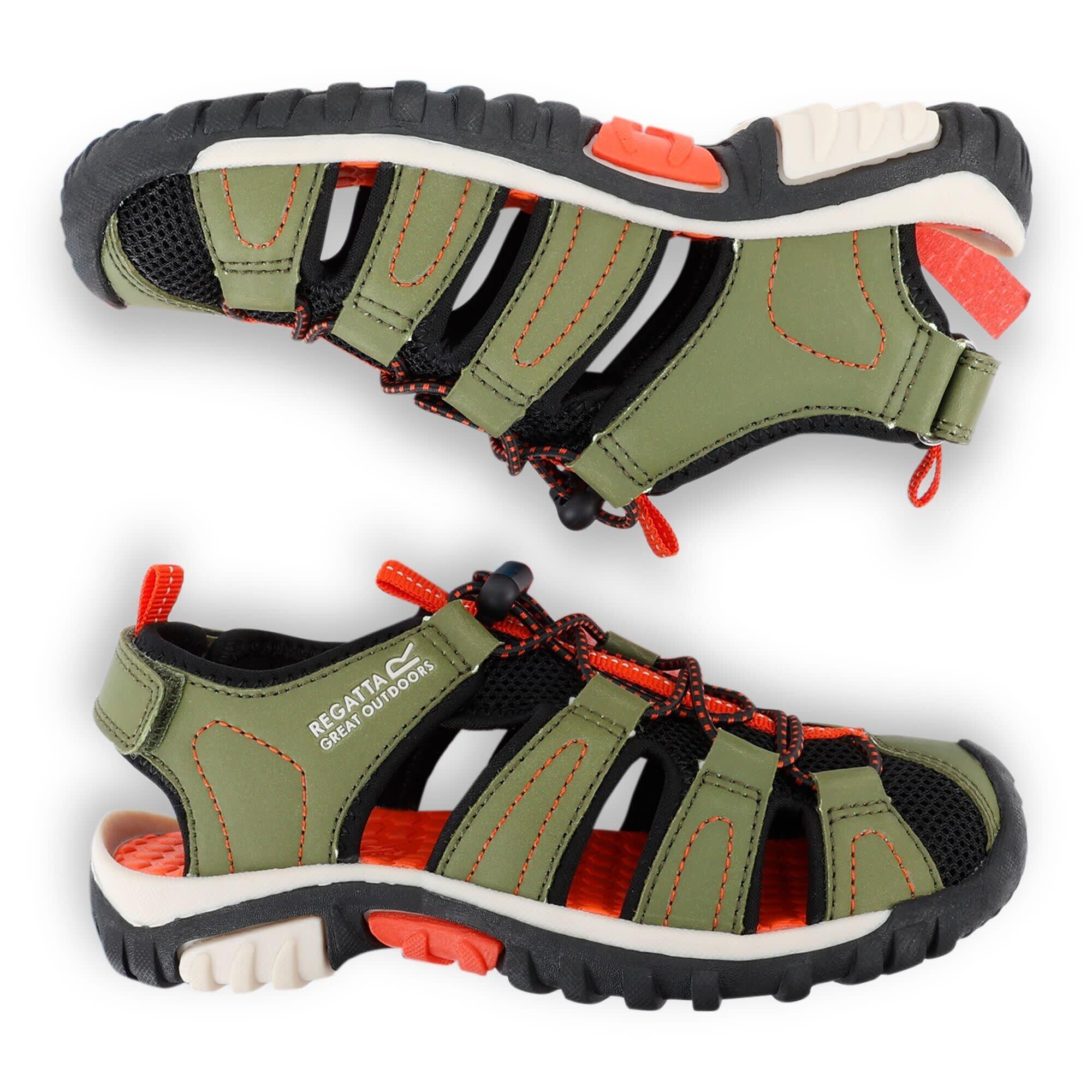 Sandales Et Tongs Enfants, Unisexe - REGATTA Westshore JR. - Green/Tangerine 4/7