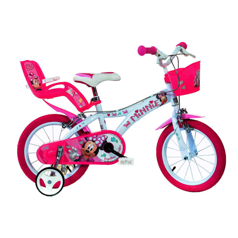 Bicicleta niña 14 pulgadas Minnie Mouse rosado 4-6 años