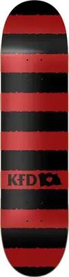 Kfd stripes skateboard deck - 7.825" - rood