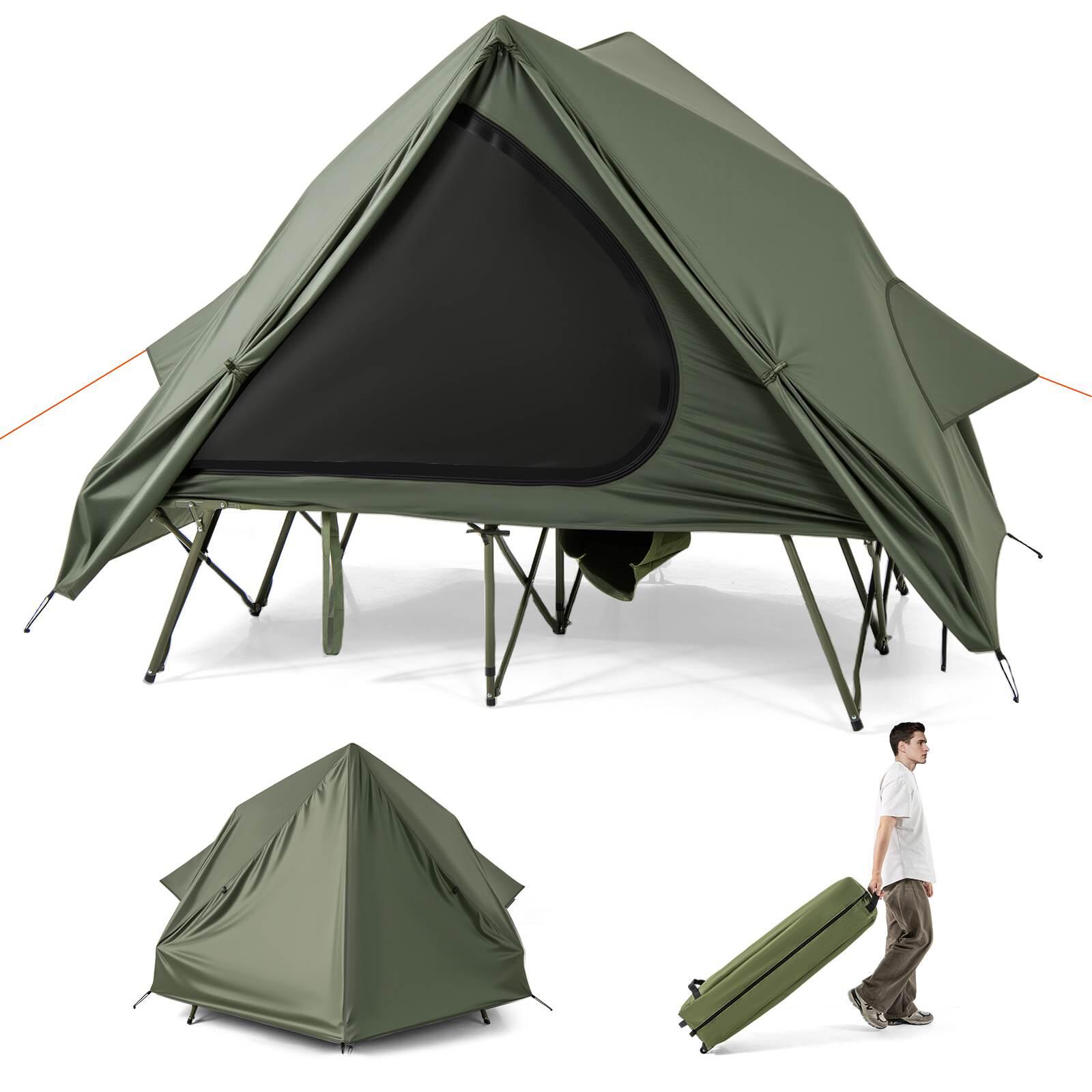 2-Person Triangle Camping Cot Tent Foldable for Adults 204x128x105
