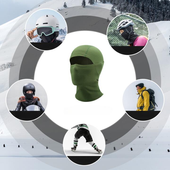 Cagoule Polaire QUNATURE Balaclava Cache col Thermique Élastique Taille M Vert 5/6