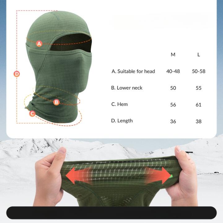Cagoule Polaire QUNATURE Balaclava Cache col Thermique Élastique Taille M Vert 4/6