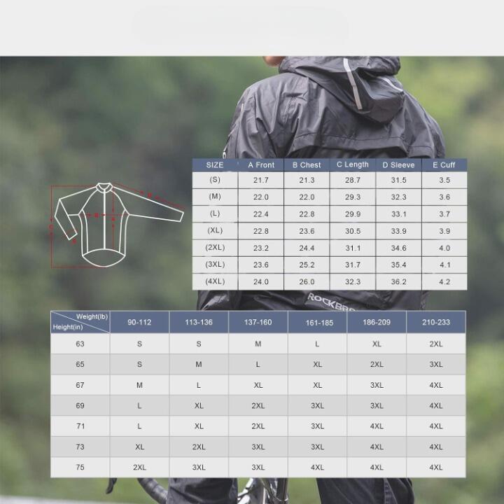 Waterdichte Sport Regenjas met Winddicht Ontwerp voor Fietsen Zwart 3XL 7/7