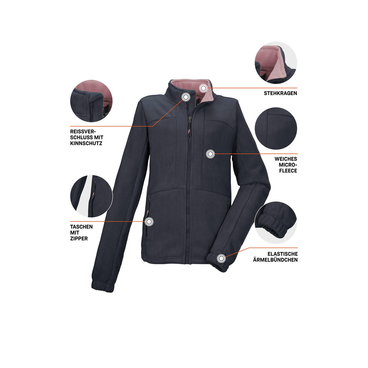 Kinder Fleecejacke KOW 216 GRLS FLC JCKT 5/5