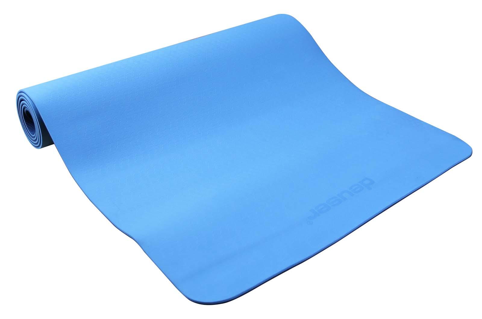 Deuser Yoga TPE Matte hellblau/dunkelblau griffig dämpfend wärmeisolierend 