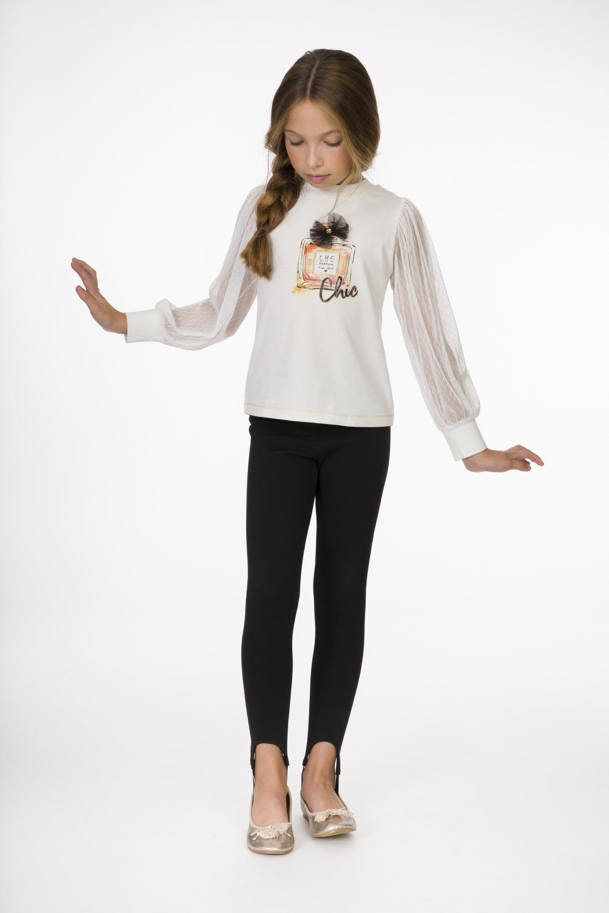 Legging de niña negro 3/4
