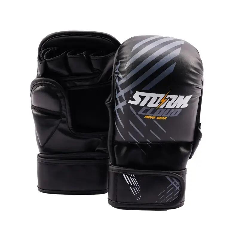 StormCloud Lynx MMA Sparring Gloves Black/Gray 7oz M/L