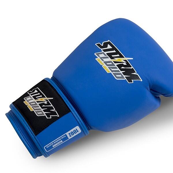 Rękawice Muay Thai ze skóry naturalnej StormCloud Blizzard Classic Niebiesk 6/7