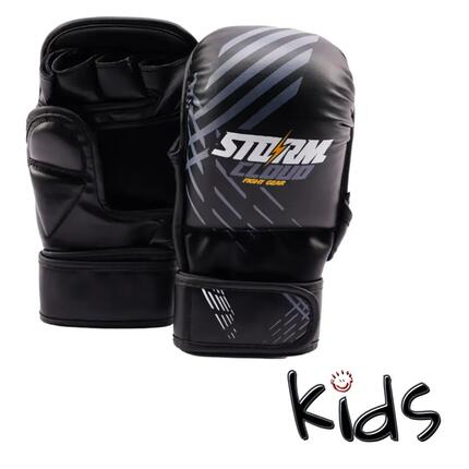 Rękawice MMA dla dzieci StormCloud Lynx Czarno/Szare 7oz Junior L