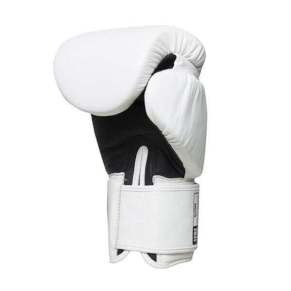 Rękawice Muay Thai ze skóry naturalnej StormCloud Blizzard Classic Białe 16 6/7