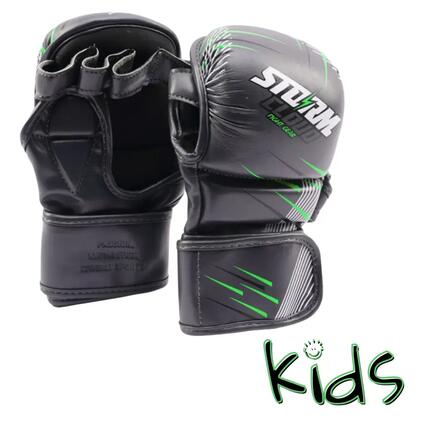Rękawice do MMA dla Dzieci StormCloud 7oz StarFall Grafit-Limonka Junior L