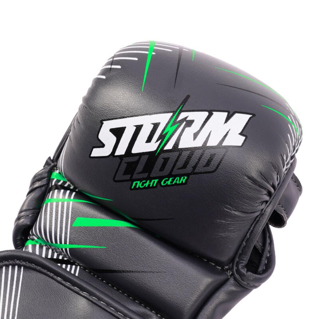 Rękawice do MMA dla Dzieci StormCloud 7oz StarFall Grafit-Limonka Junior L 6/7