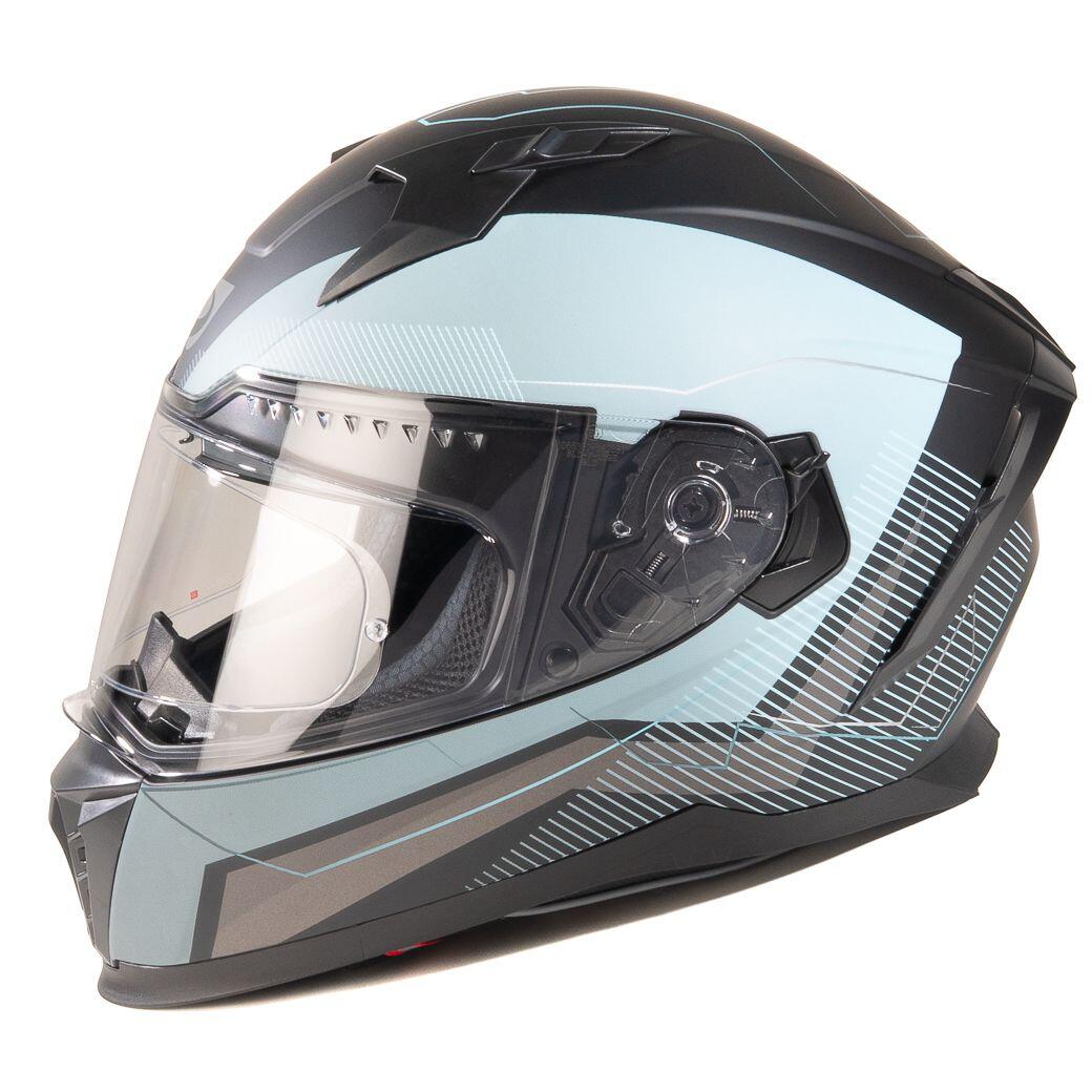 MOTOBLOUZ Casque Intégral EROS NEOXYS Black Blue Grey | ECE 22.06 2/7