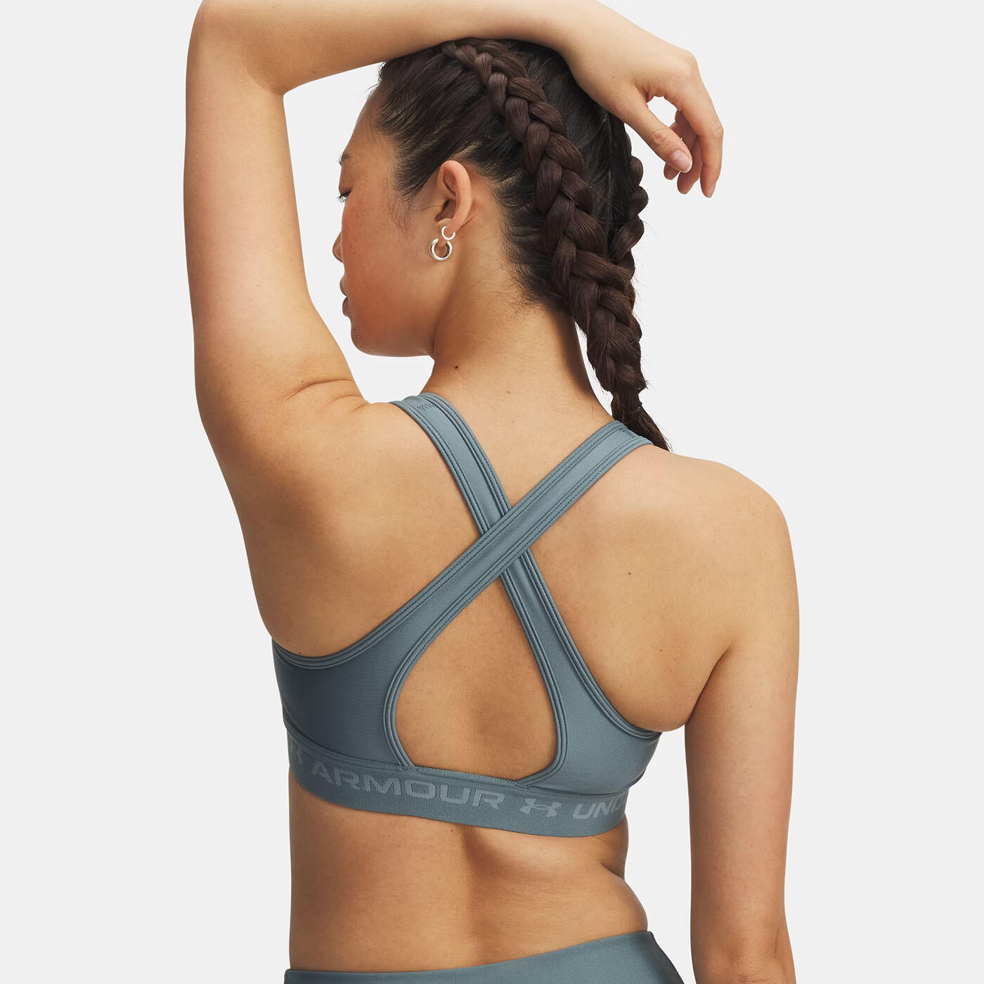 Top desportivo Under Armour® com costas cruzadas e suporte médio Jasper azul 2/7