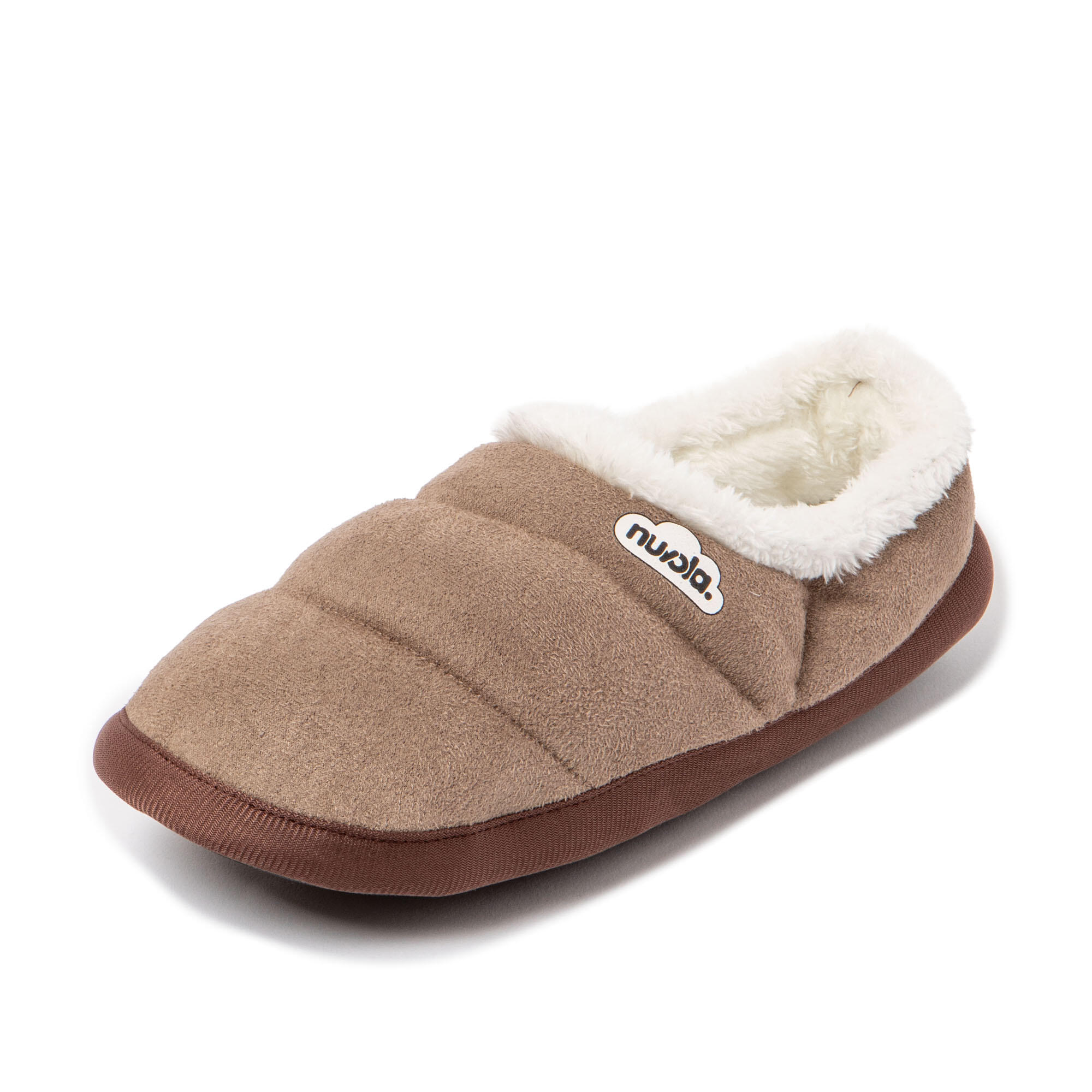 Chaussons Nuvola taupe rembourrés avec semelle en gomme 7/7