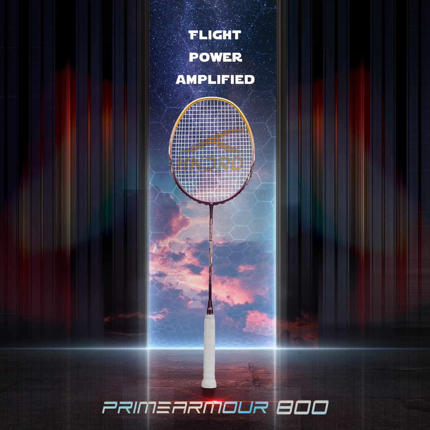 Hundred Badminton-Schläger – Primearmour 800 Dunkelviolett & Gold 4/6