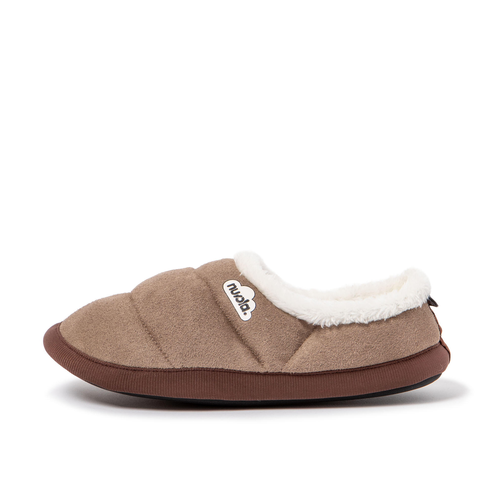 Chaussons Nuvola taupe rembourrés avec semelle en gomme 4/7