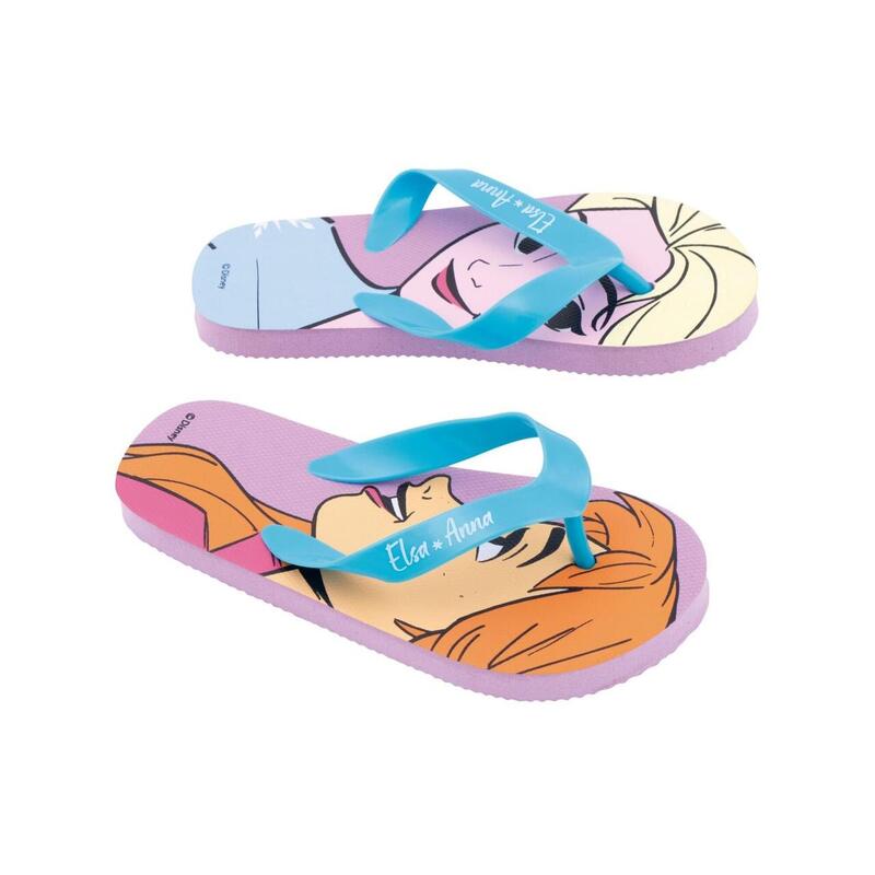 Papuci Flip-flops, pentru copii, model Frozen, culoarea albastru, Arditex, 30 Eu