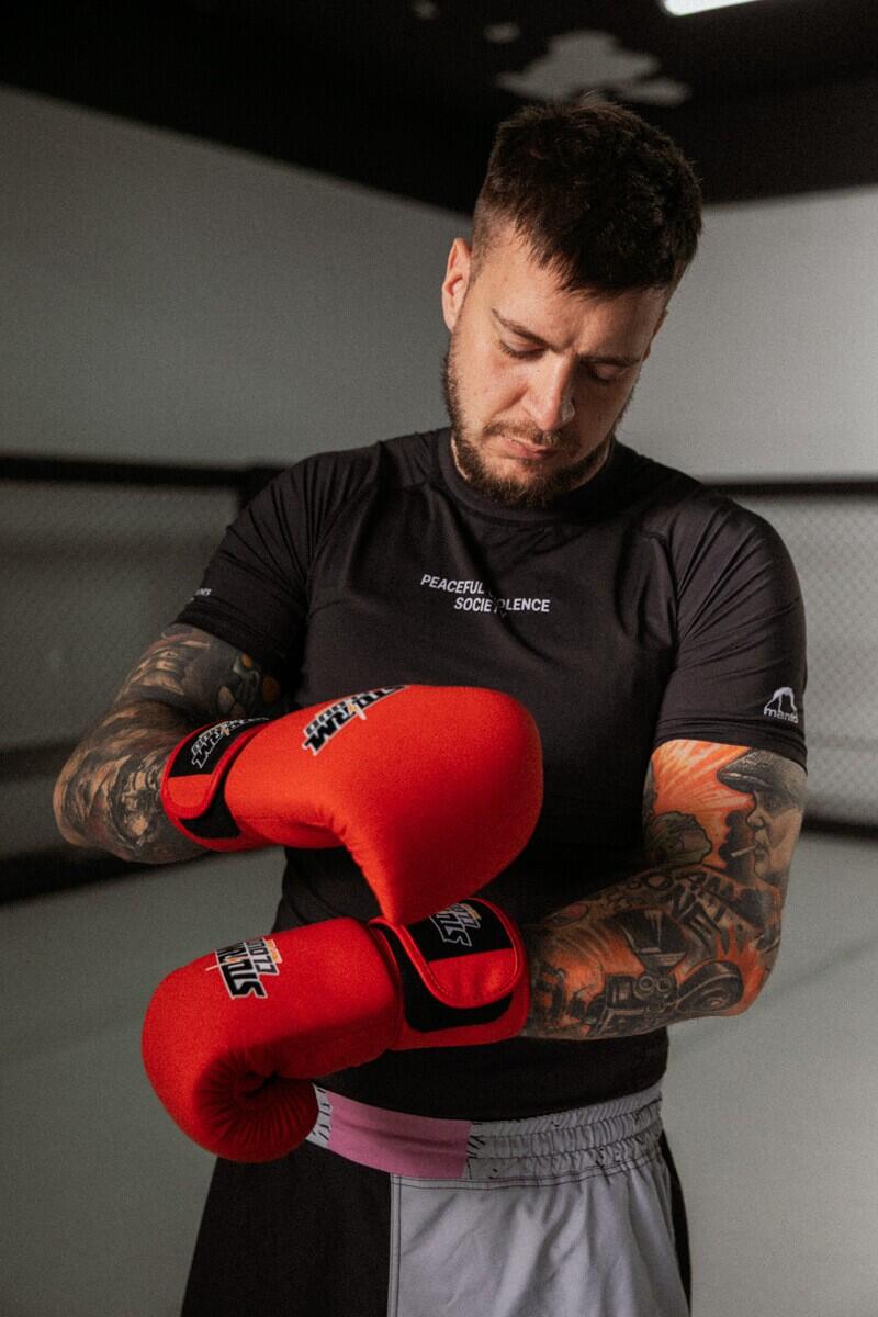 Rękawice Muay Thai StormCloud Blizzard Classic Czerwone 10oz 2/7