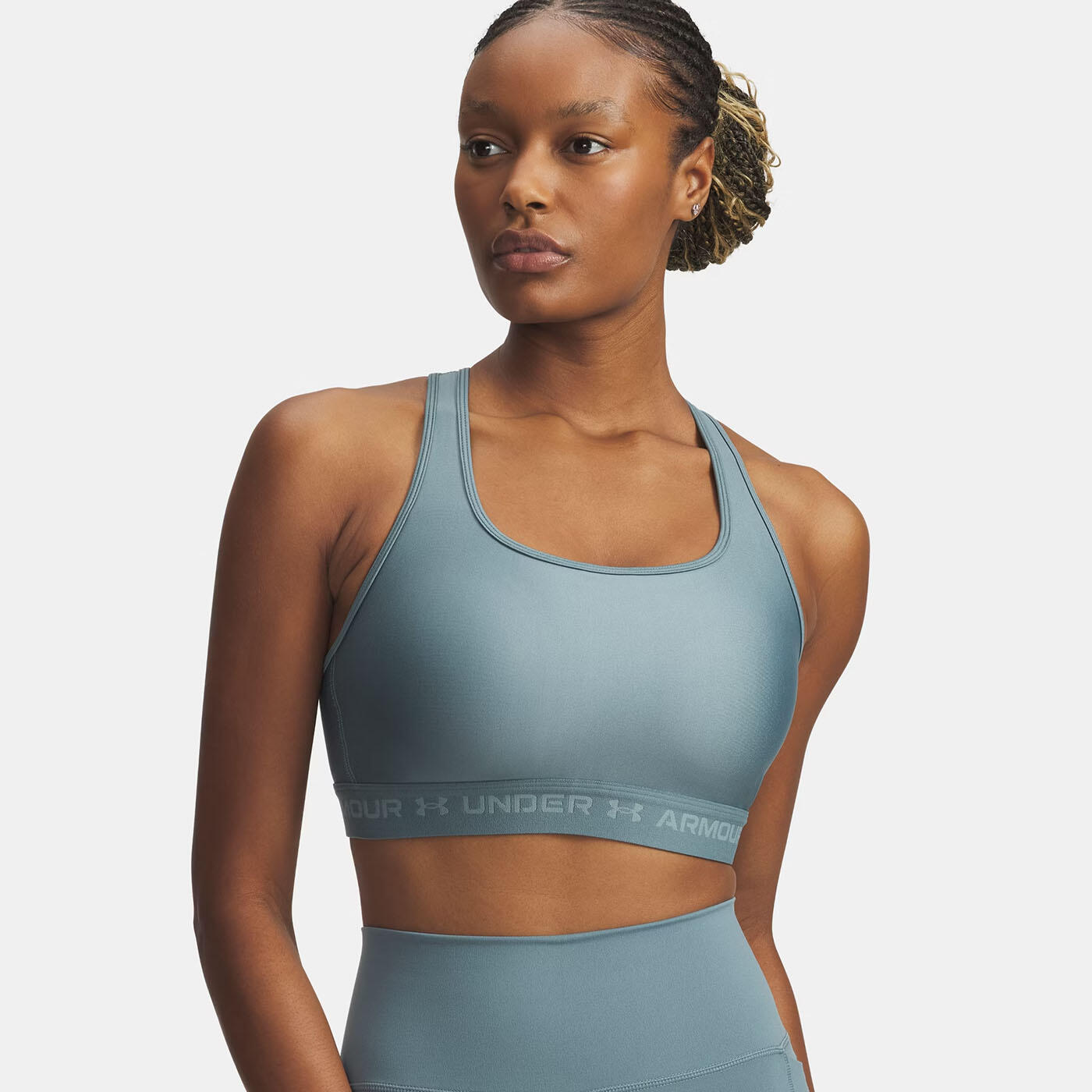 Top desportivo Under Armour® com costas cruzadas e suporte médio Jasper azul 7/7