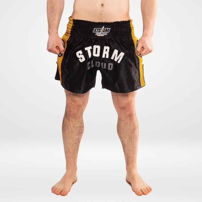 Spodenki Muay Thai StormCloud Headline Czarne/Żółte XXL