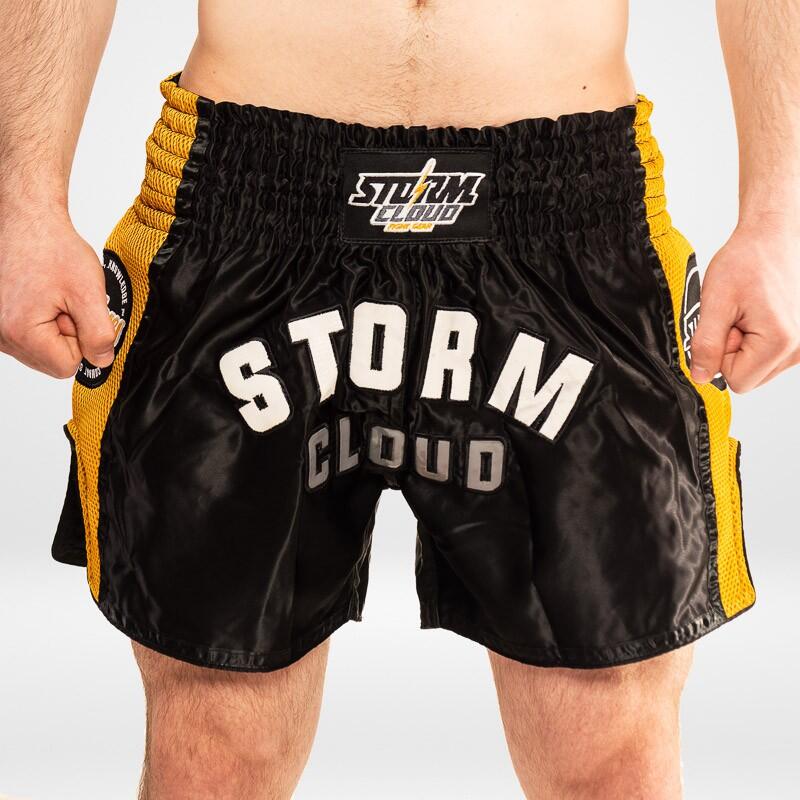 Spodenki Muay Thai StormCloud Headline Czarne/Żółte XXL