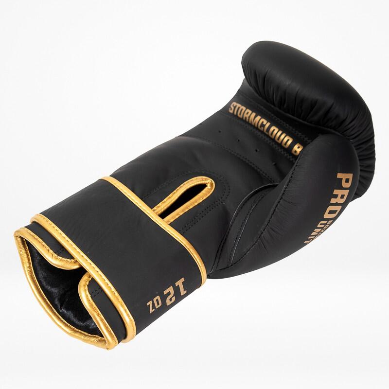 Rękawice Bokserskie ze skóry naturalnej Boxing StormCloud Pro Czarne/Złote 6/7