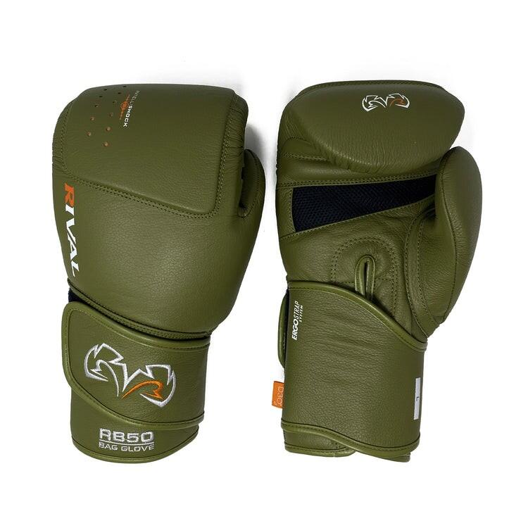 Rękawice Bokserskie Rival Przyrządowe RB50 Intelli-Shock Khaki L 2/6