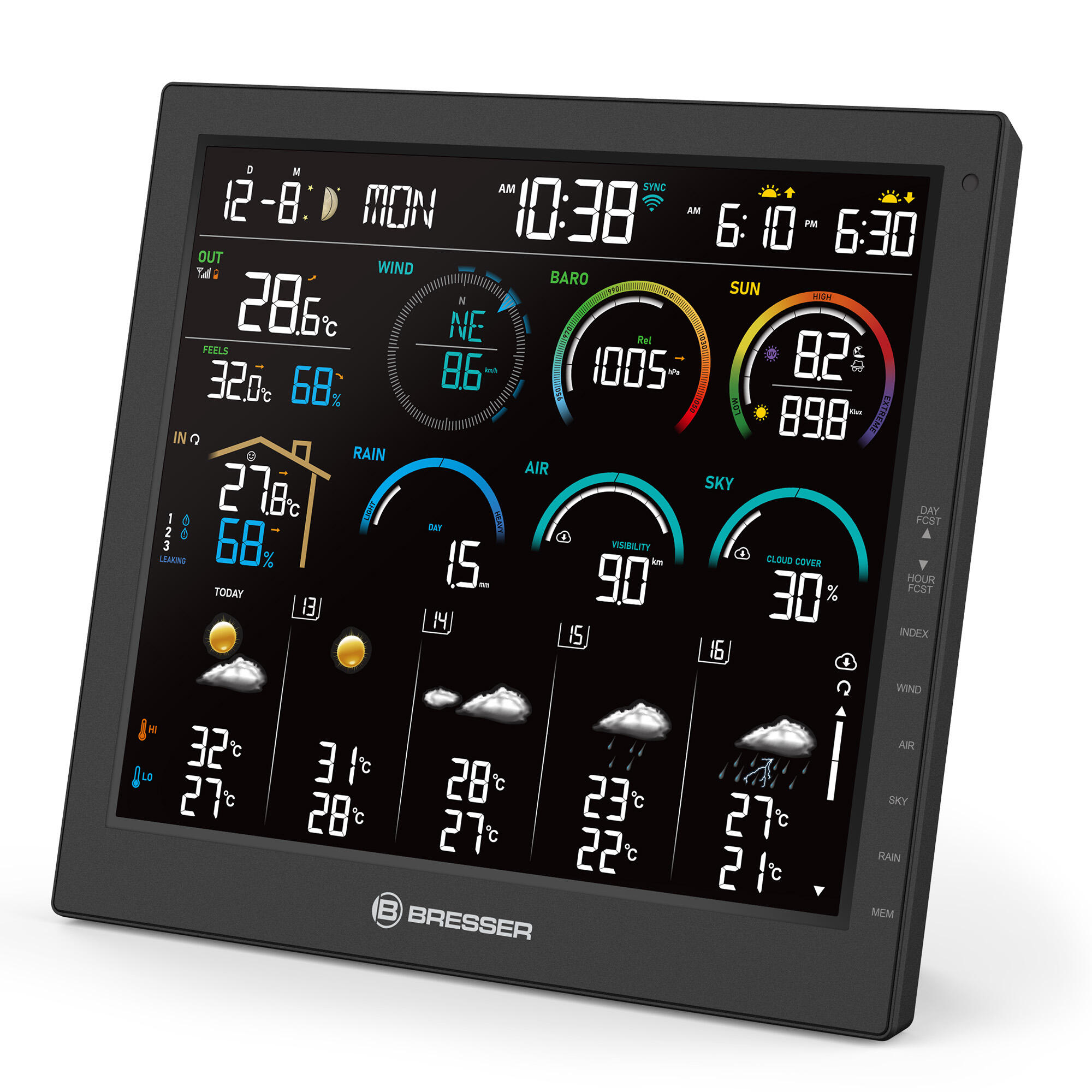 4CAST 10"-station météo Wi-Fi incl. capteur 8-en-1 3/6
