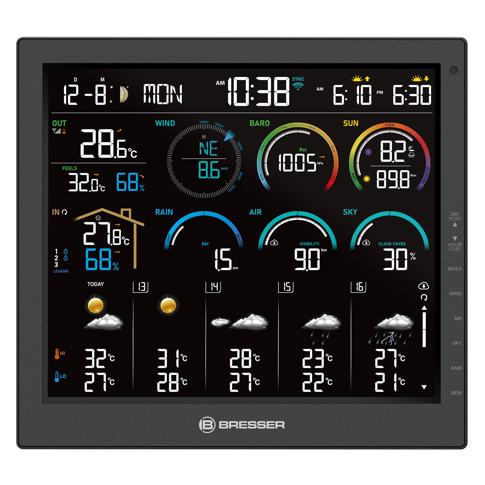 4CAST 10"-station météo Wi-Fi incl. capteur 8-en-1 2/6