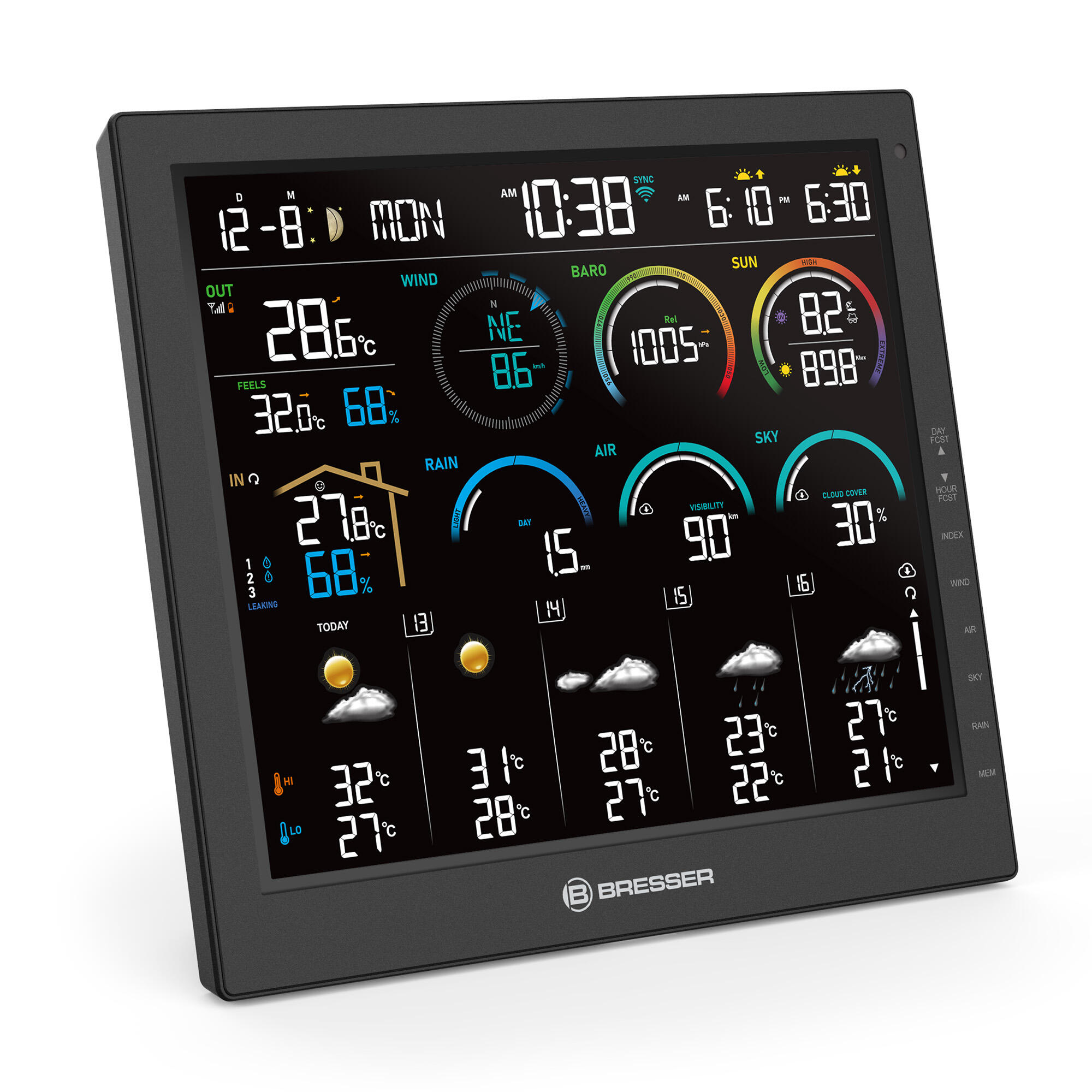 4CAST 10"-station météo Wi-Fi incl. capteur 8-en-1 4/6