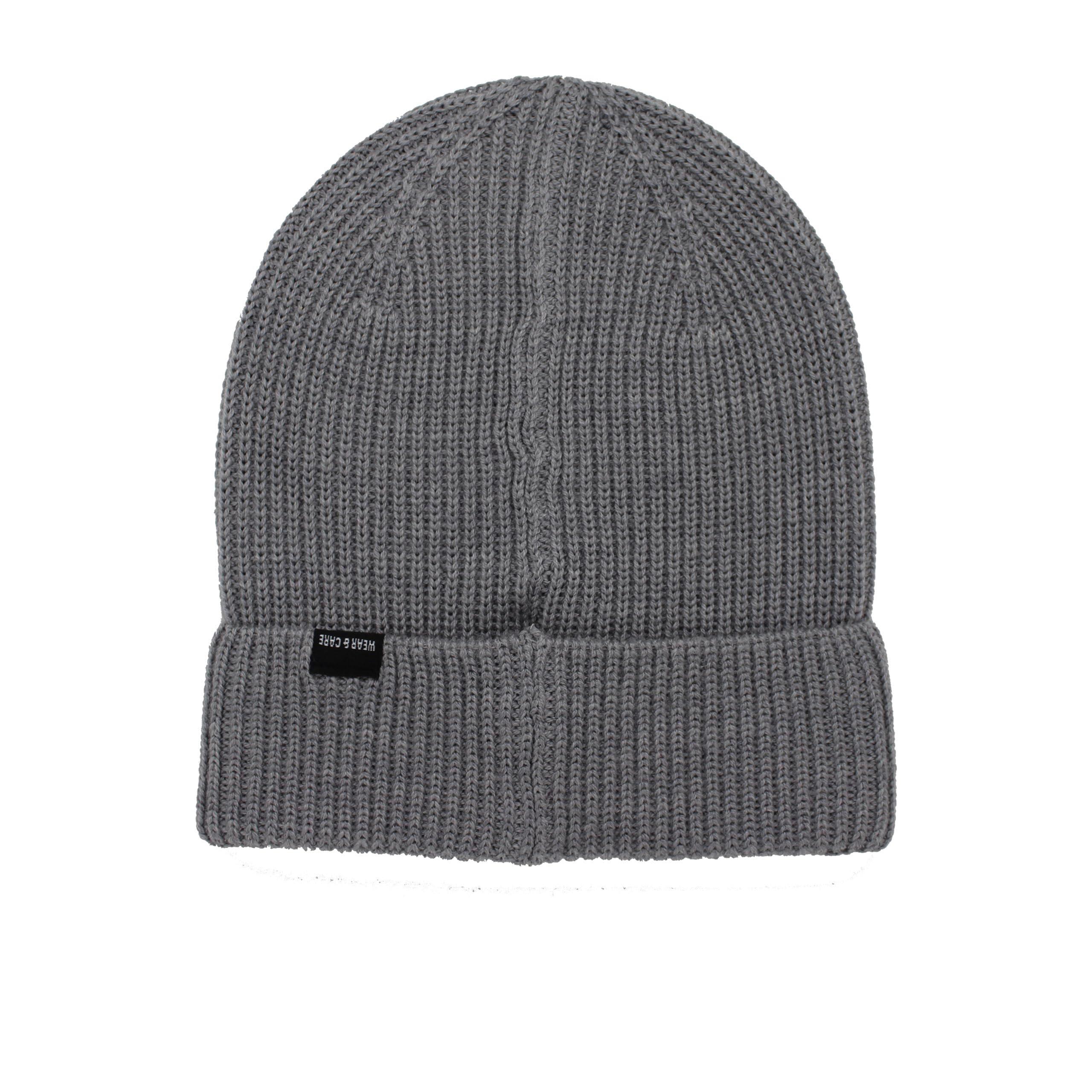 Czapka dzianinowa Beanie – wełna merynosów / rozmiar uniwersalny (szary) 2/6