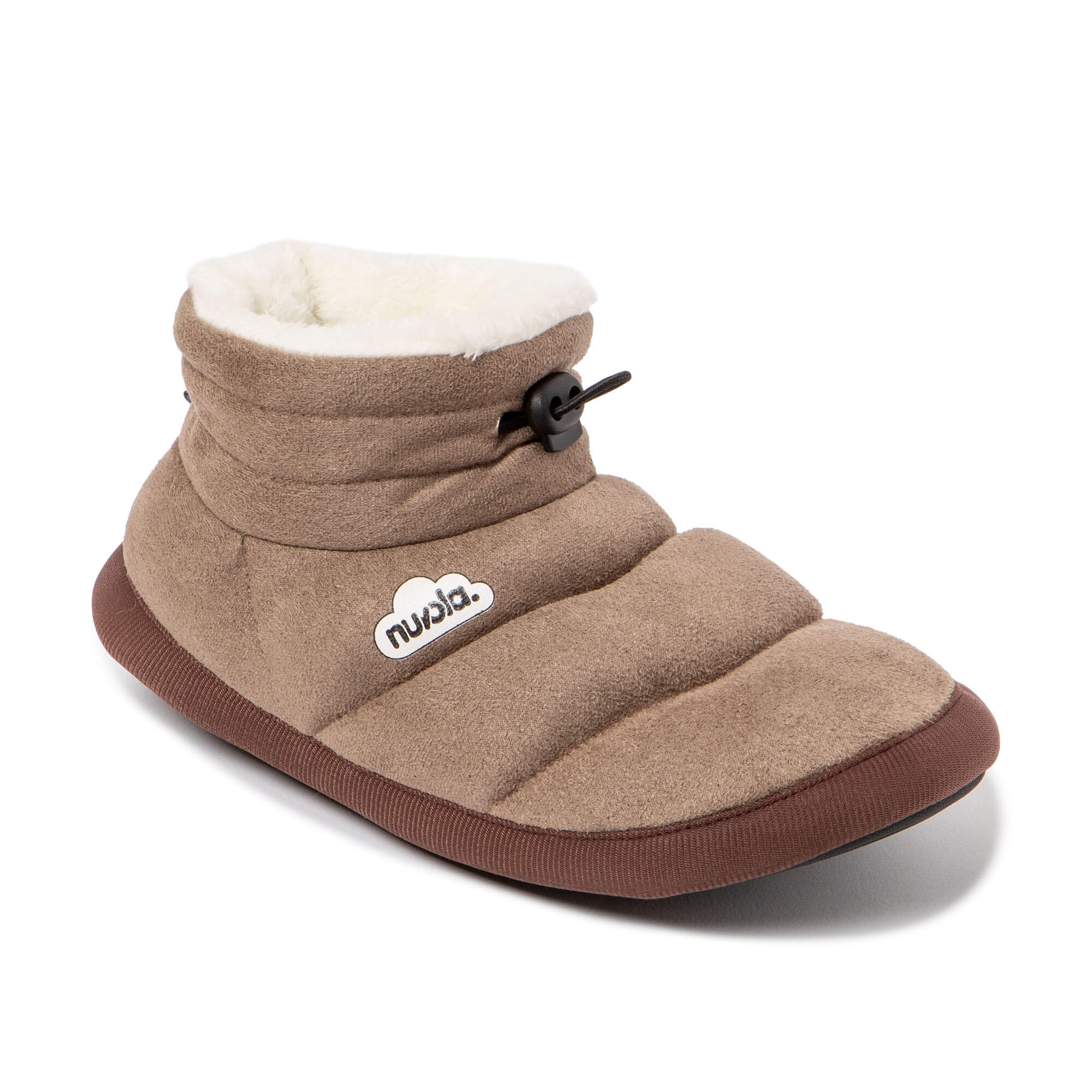 Pantufas Nuvola taupe acolchoados com sola de borracha 3/7
