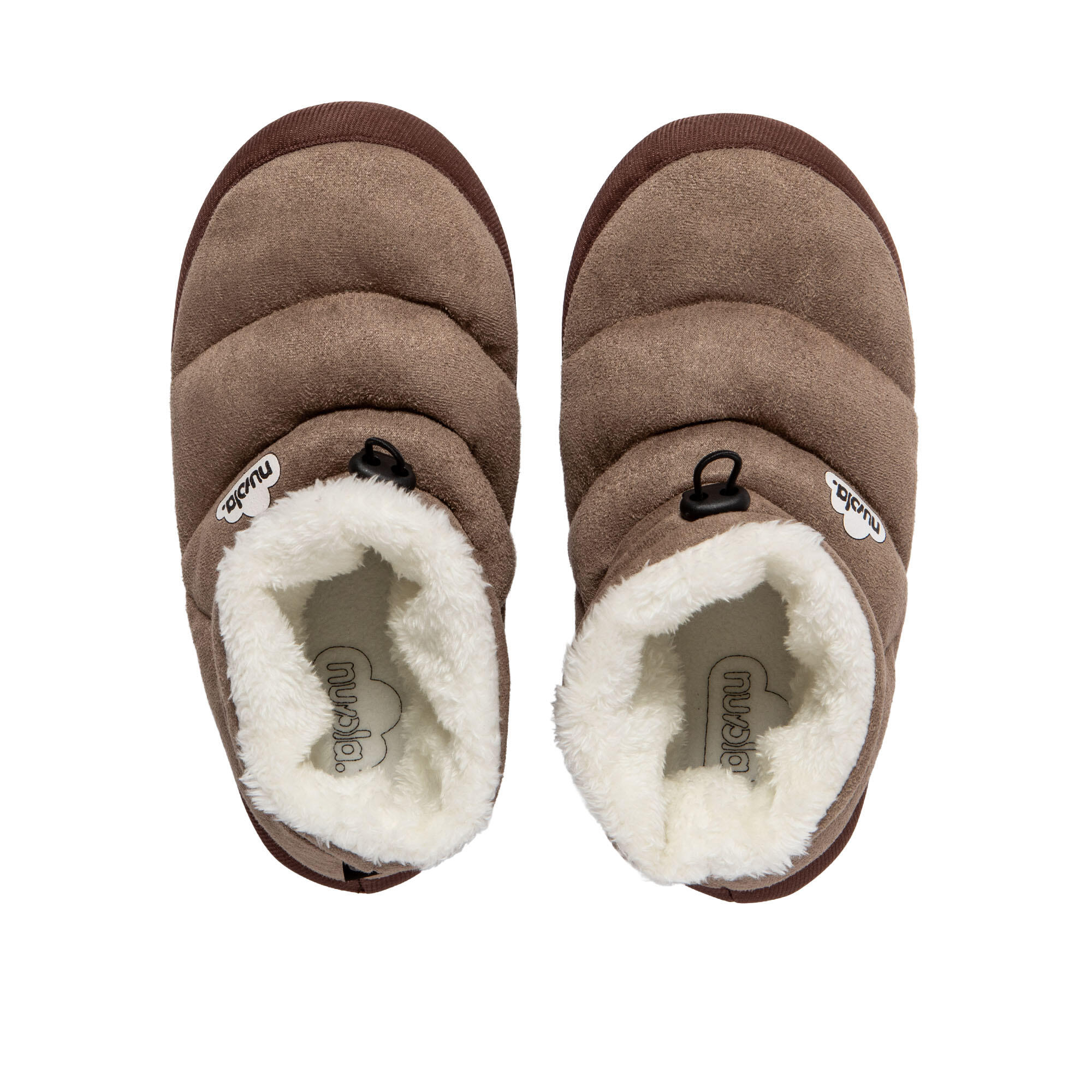 Pantufas Nuvola taupe acolchoados com sola de borracha 5/7