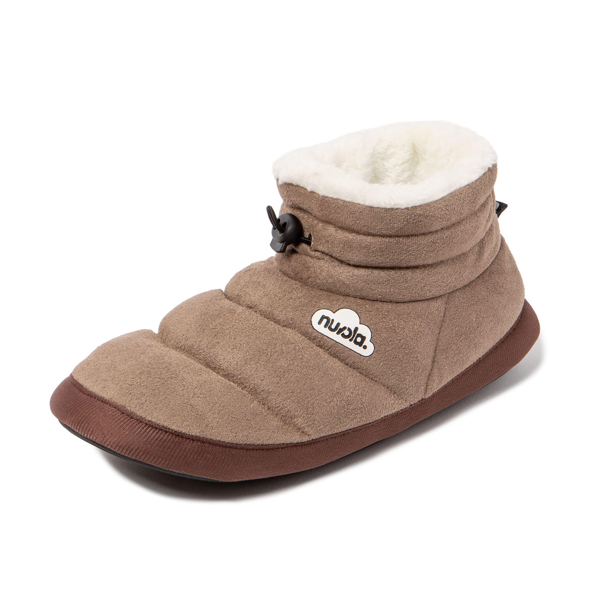 Pantufas Nuvola taupe acolchoados com sola de borracha 7/7