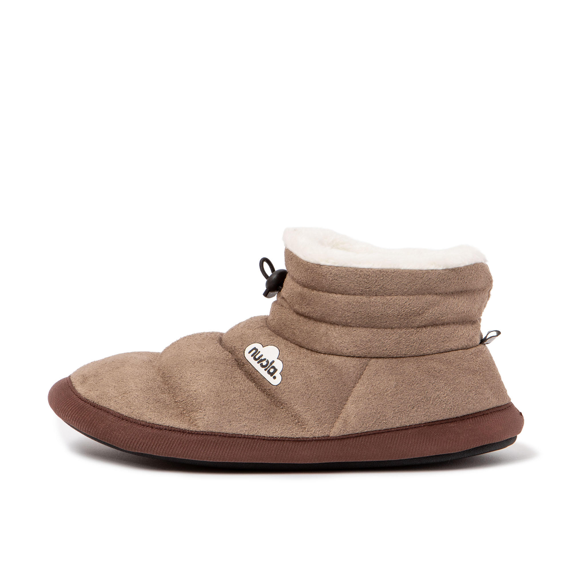 Pantufas Nuvola taupe acolchoados com sola de borracha 4/7